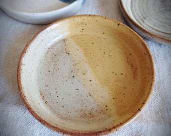 Handmade Rustic Pottery Spoon Rest Prep Bowl Cat Dish Farmhouse Kitchen Mini Bowl Serving Bowl Yellow Pottery Natural Pottery Cabin Style