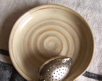 Handmade Pottery Spoonrest Wheel Thrown Stoneware Pottery White Spoon Rest Ceramic Rustic Pottery Natural Spoon Rest Rustic White Pottery