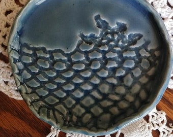 Pottery Spoon Rest Trinket Dish Handmade Pottery Aqua Spoon Rest Pottery Soap Dish Fuzzy Mud Studio Rustic Ring Dish Handmade Jewelry Dish