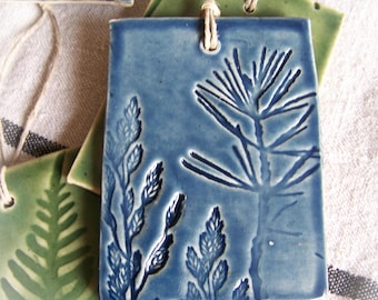 Handmade Ceramic Gift Tag Ornament Customizable Custom Gift Tag Custom Ornament Handmade Pottery Handbuilt Pottery Keepsake Ornament