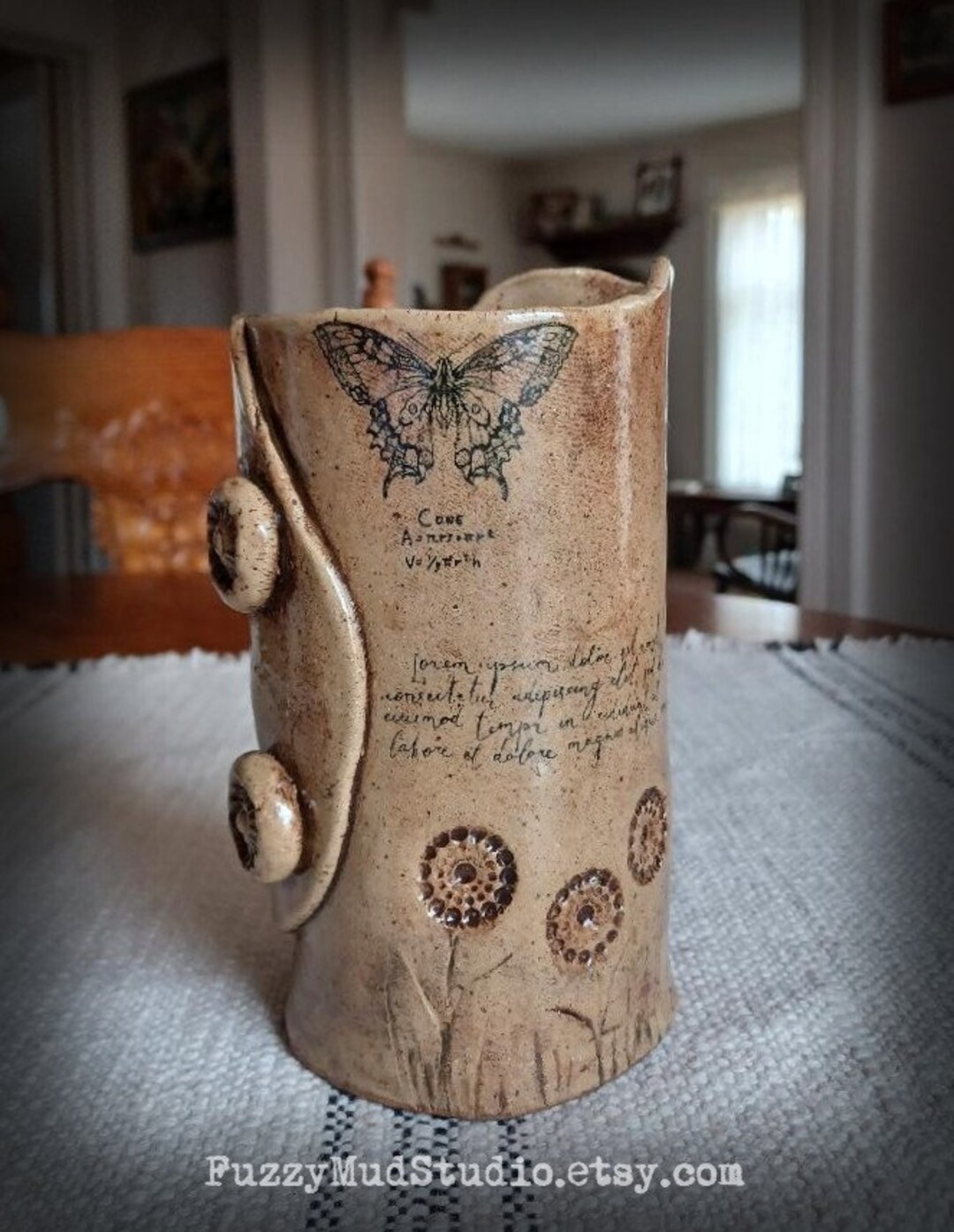 Handmade Pottery Handleless Pitcher Organic Pottery Carafe Etsy