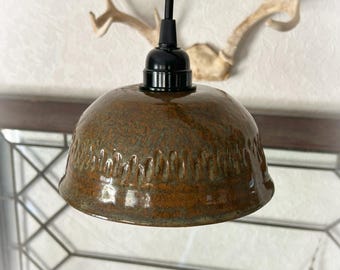 Handmade Pottery Hanging Pendant Light Vintage Style Handmade Pottery Light  Ceramic Edison Light Globe Hanging Light Vintage Cloth Cord