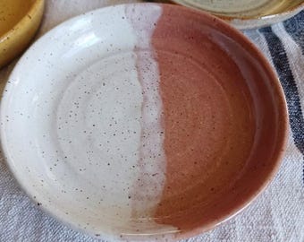 Handmade Rustic Pottery Spoon Rest Prep Bowl Cat Dish Farmhouse Kitchen Mini Bowl Serving Bowl Pink Pottery Natural Pottery Cabin Style