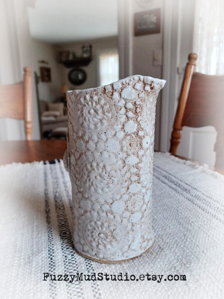 Handmade Pottery Handleless Pitcher Pottery Carafe Flower Vase Etsy
