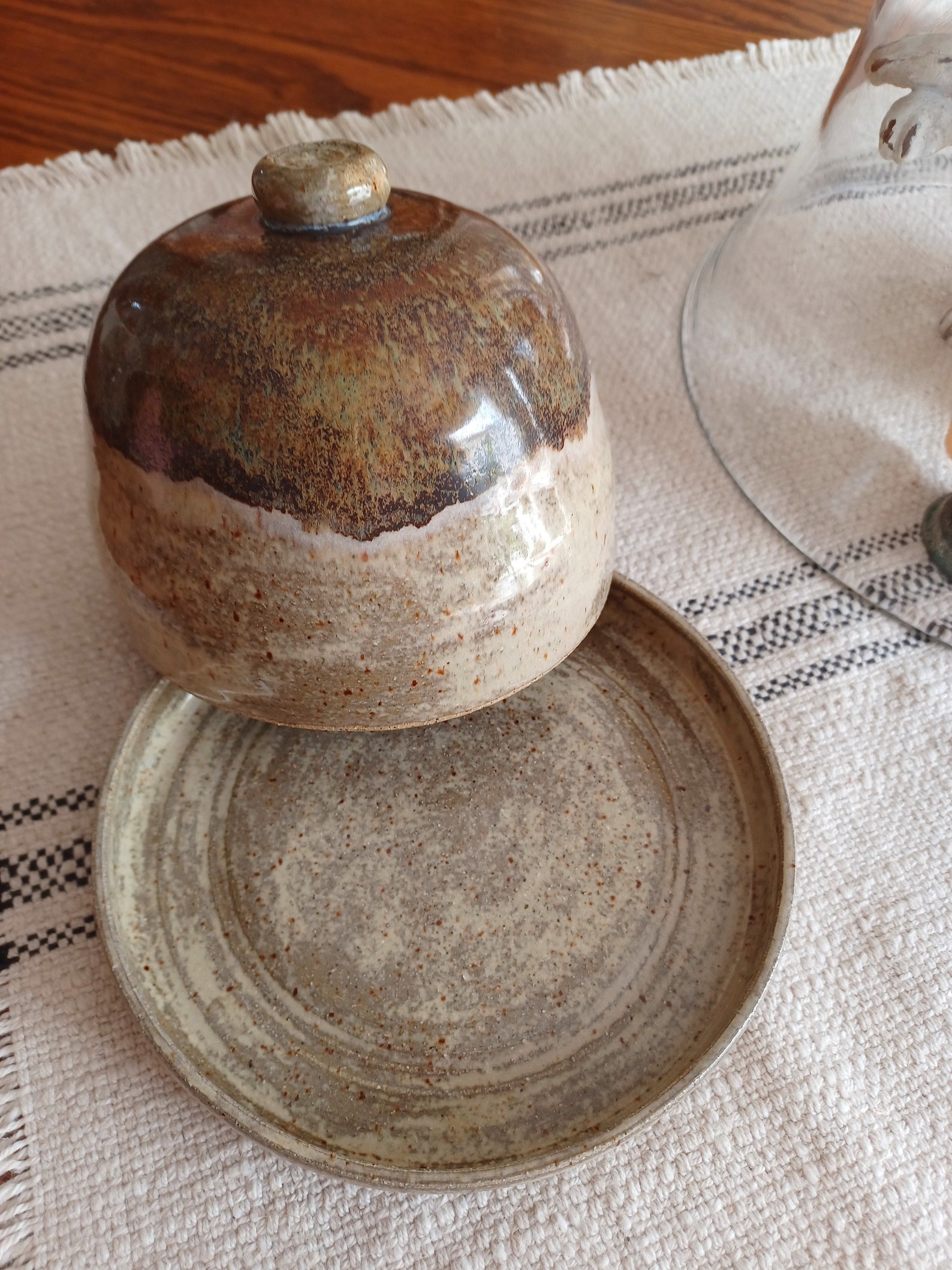 Handmade Pottery Cheese Dome Pottery Butter Dish Floral Etsy