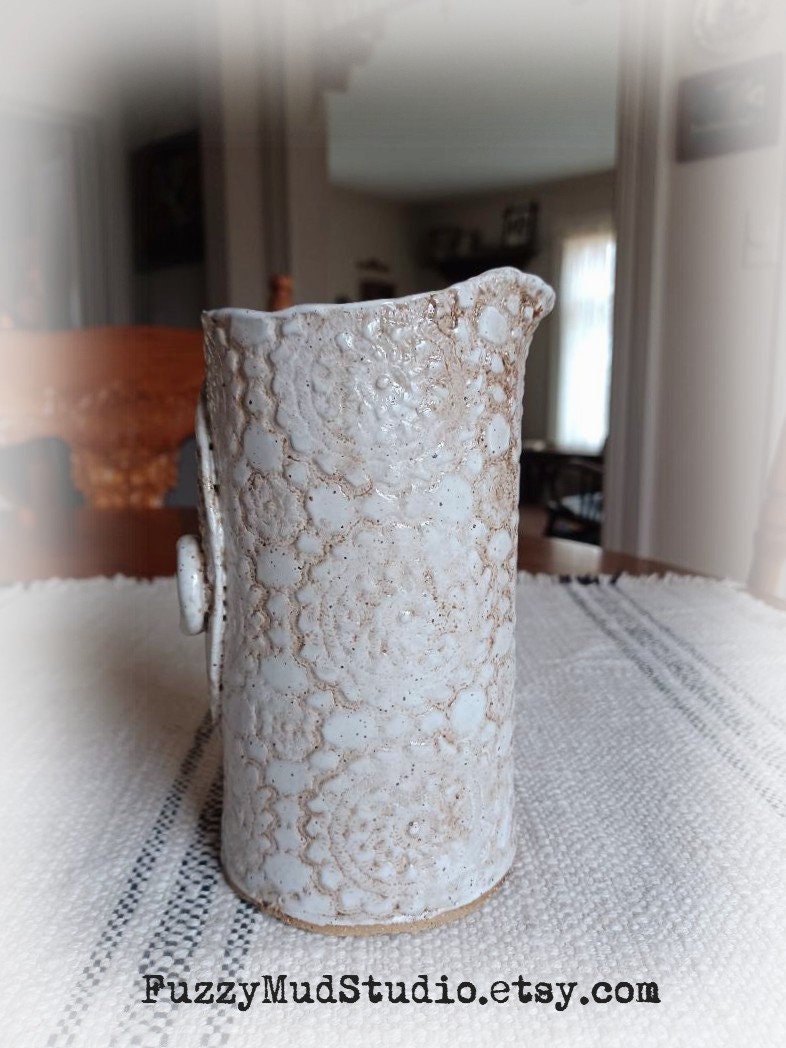 Handmade Pottery Handleless Pitcher Pottery Carafe Flower Vase Etsy