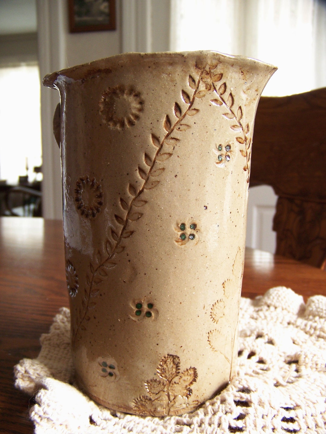 Handmade Pottery Handleless Pitcher Organic Pottery Carafe Etsy