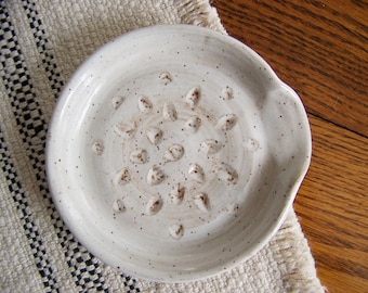 Handmade Pottery Spoonrest Wheel Thrown Stoneware Pottery White Spoon Rest Ceramic  Rustic Pottery Natural Spoon Rest Rustic Neutral Pottery