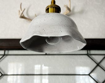 Handmade Pottery Hanging Pendant Light Set Vintage Style Handmade Light Globe Ceramic Edison Light Globe Hanging Light Vintage Cloth  Cord