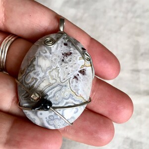 White Crazy Lace Agate Pendant image 1