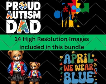 Autism Awareness Puzzle Piece PNG Bundle | Neurodiversity Clipart (Digital Download)