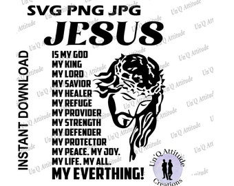 Jesús es mi todo SVG, diseño de camiseta cristiana (descarga digital)