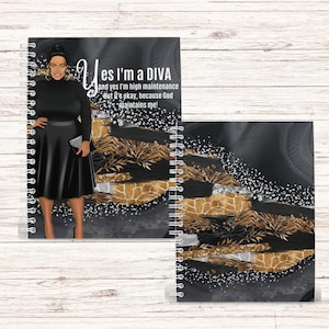 Diva Printable Planner Cover Journal Cover Notebook Cover Inspirational Cover Religious Cover Gifts for Her Woman African American Woman