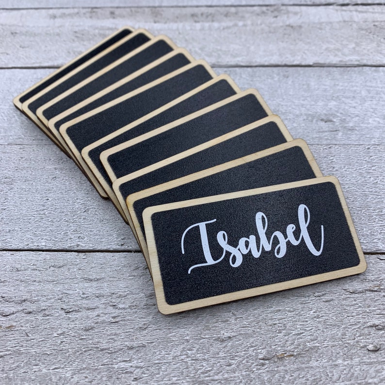 Wood Chalkboard Tags Wedding Name Tags Name Tag Etsy