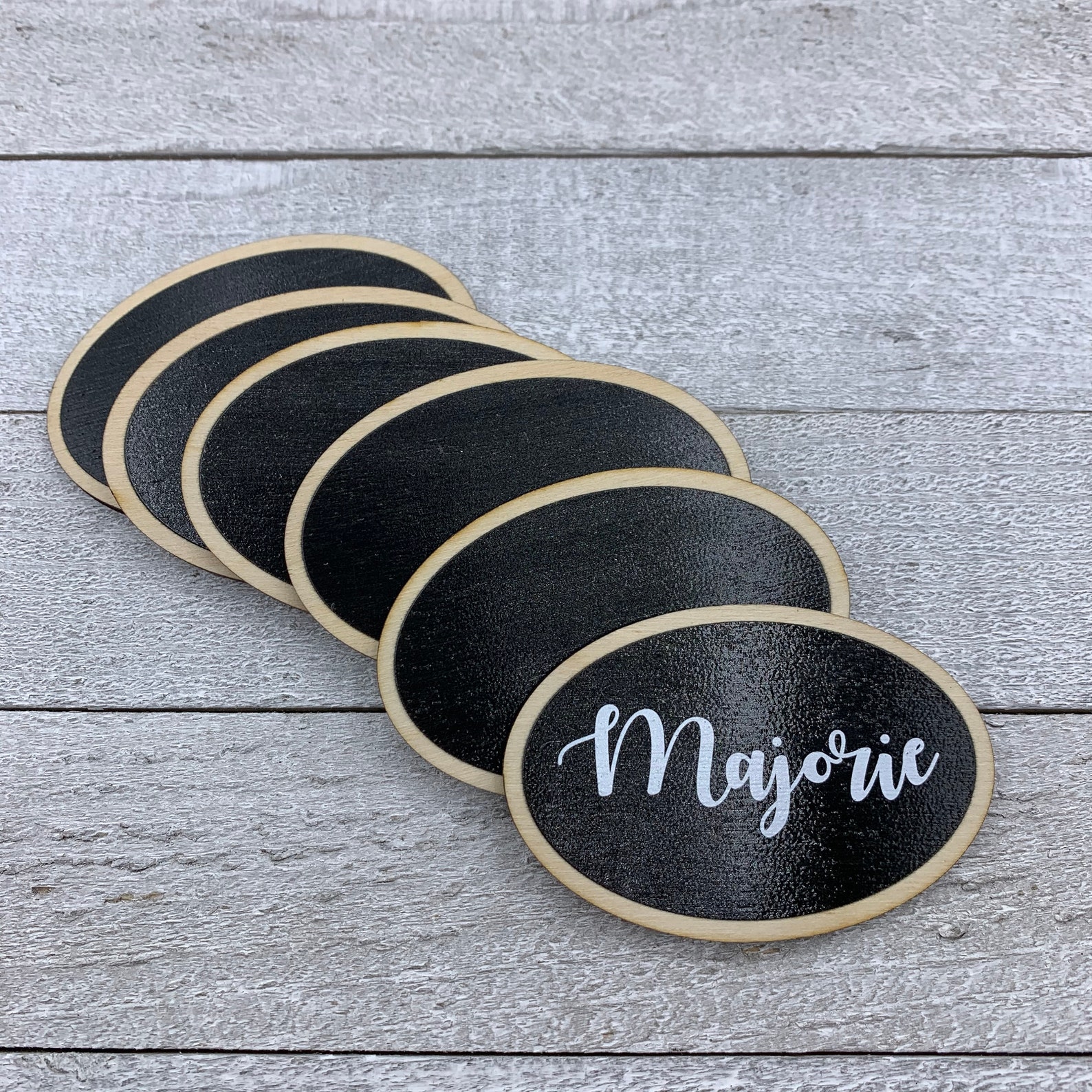 Wood Name Tags Chalkboard Tags Wedding Name Tags Etsy