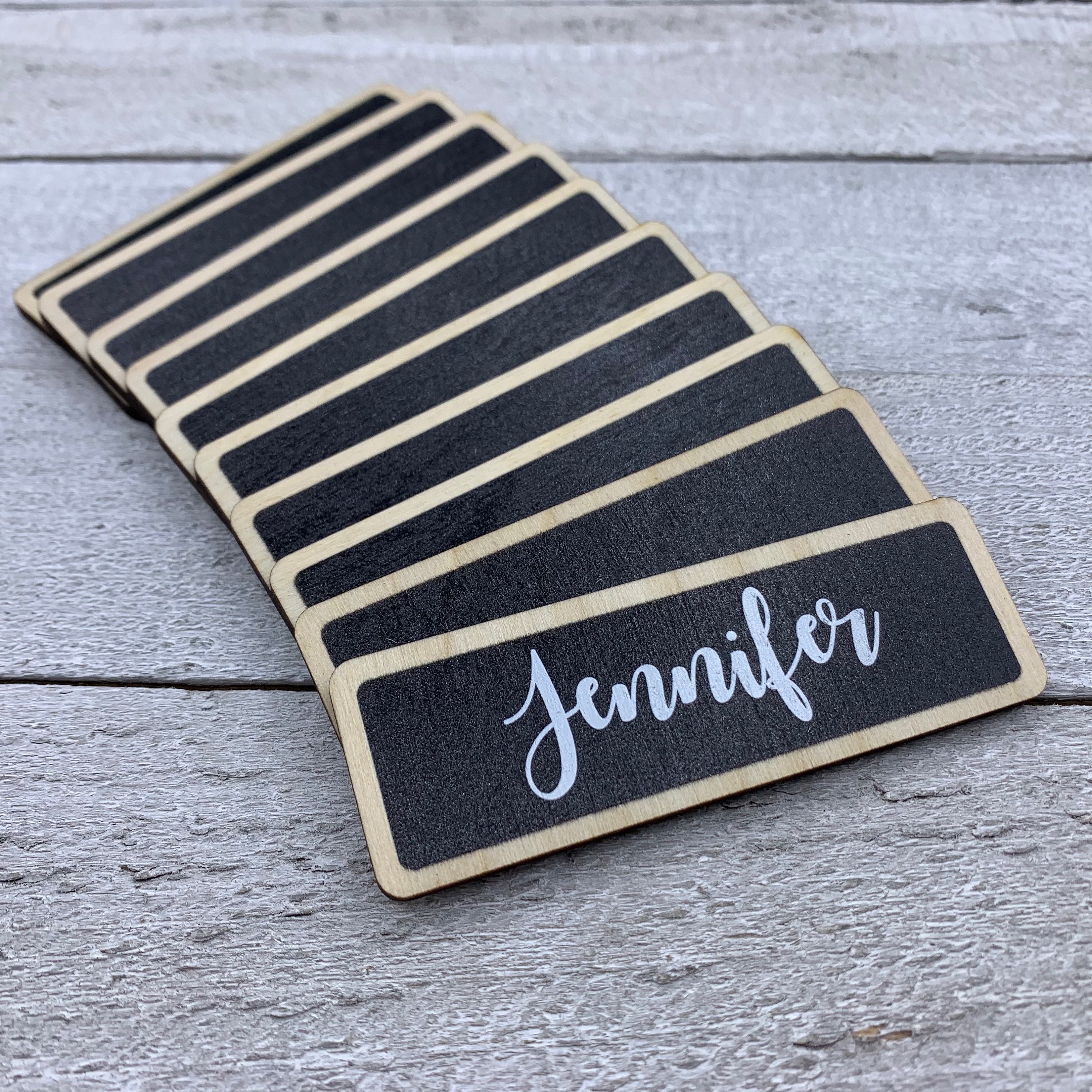 Wood Name Tags Chalkboard Tags Wedding Name Tags Etsy