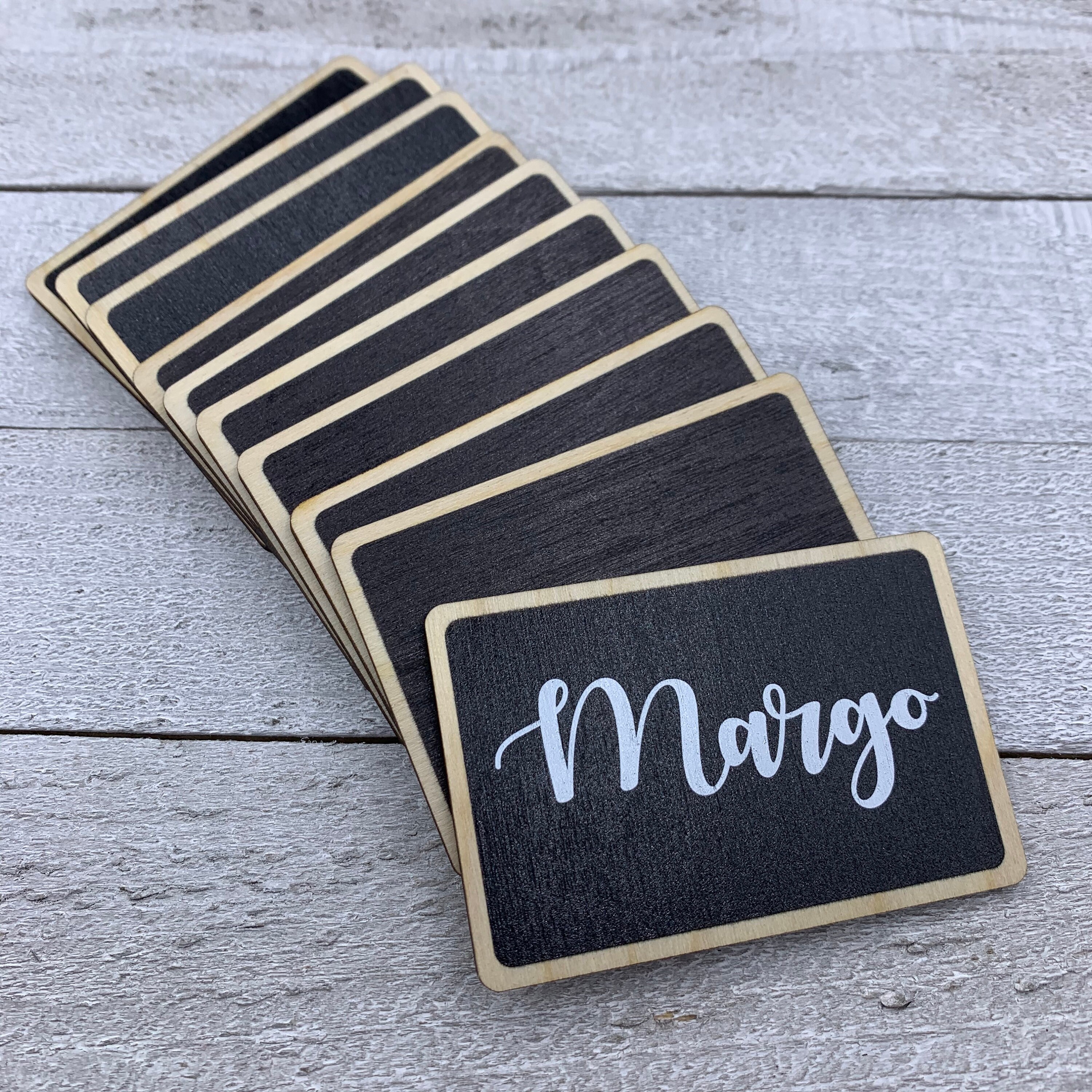 Wood Chalkboard Tags Wedding Name Tags Name Tag Etsy