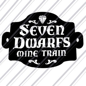 Archivo SVG de tren minero de los siete enanitos para Cricut