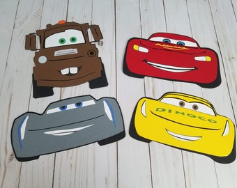 Cars Character Die cuts Lightning McQueen Jackson Storm Cruz Ramirez Tow Mater Cars Emblem