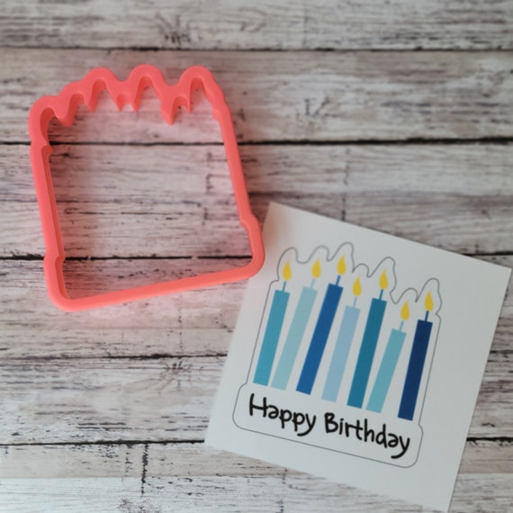 Happy Birthday Candles Cookie Cutter Etsy