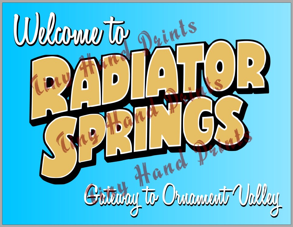 Cars Radiator Springs Billboard Sign Etsy France
