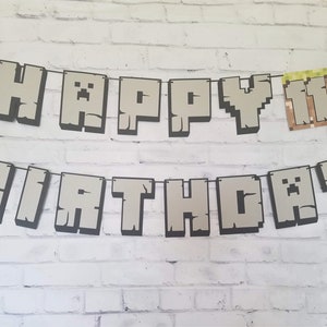 Pixelated &quot;Happy Birthday&quot; Banner