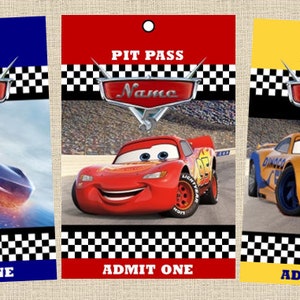 Cars Pit Pass Birthday Invitation