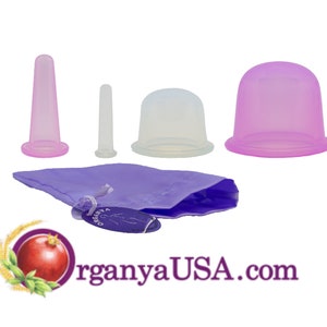 Organya MAGIC CONE-Silicone Cupping Facial& Body/anti cellulite anti wrinkle therapy suction cup/SET 0F 4 or Singles/vacuum/relaxing massage