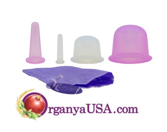 Organya MAGIC CONE-Silicone Cupping Facial& Body/anti cellulite anti wrinkle therapy suction cup/SET 0F 4 or Singles/vacuum/relaxing massage