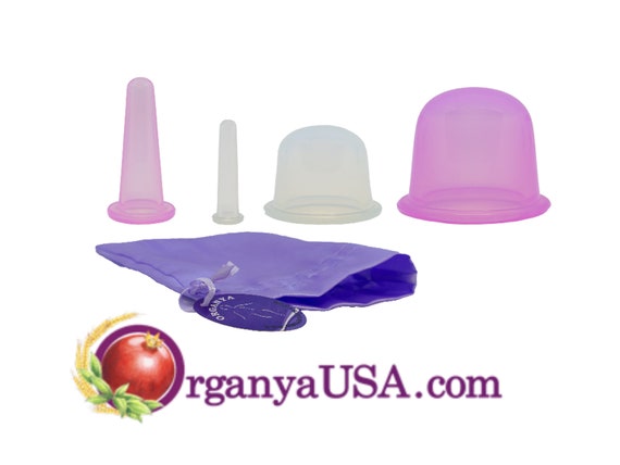 Organya MAGIC CONE-Silicone Cupping Facial& Body/anti cellulite anti wrinkle therapy suction cup/SET 0F 4 or Singles/vacuum/relaxing massage