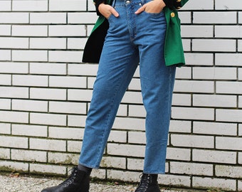 Jil Sander denim pants 90s vintage high waist cropped jeans  Designer jeans Minimalist denim trousers