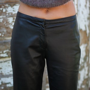 Versus Versace low waist leather pants from 90s Minimalist without pockets image 8