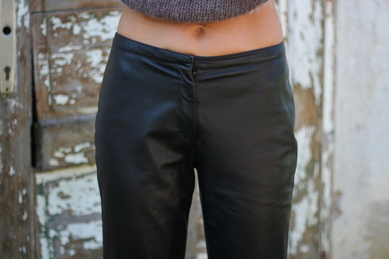 Versus Versace low waist leather pants from 90s Minimalist without pockets image 8