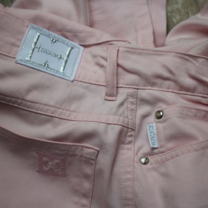 Vintage Escada pants high waist straight leg Light pink color Cotton trousers Escada Margaretha Ley pastel pink color image 9