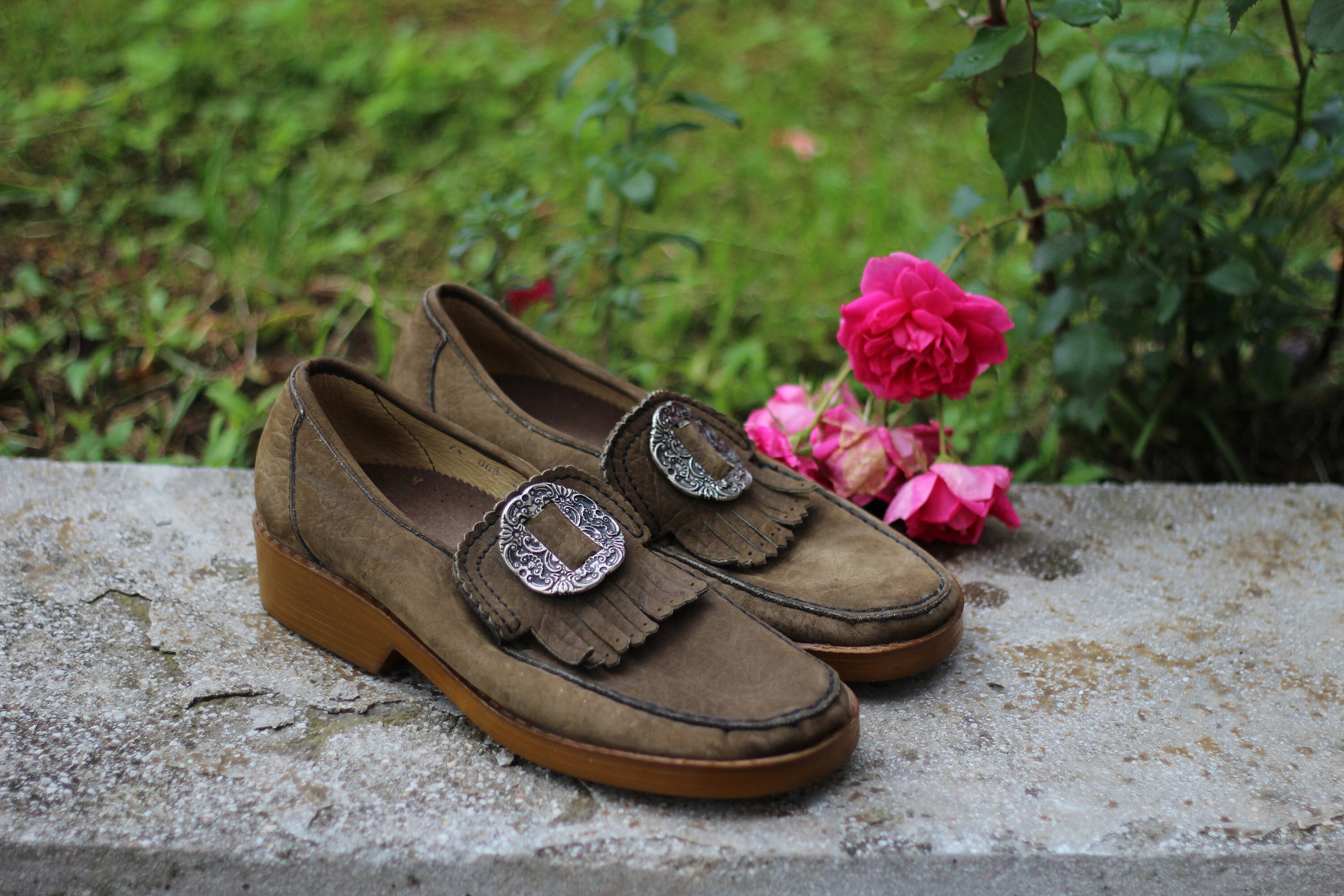 Vintage Dirndl Moccasins Traditional Austrian Fringe Shoes - Etsy