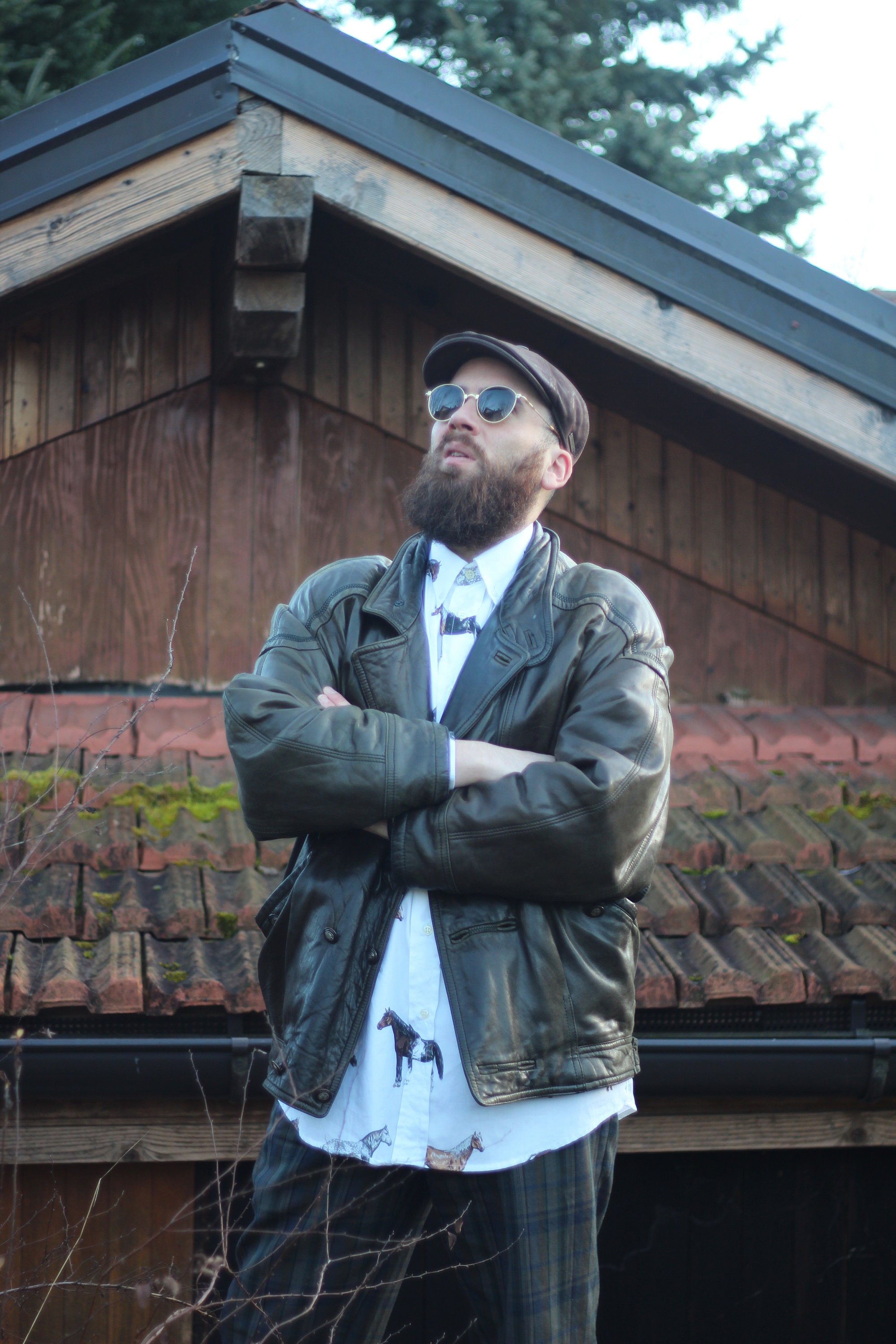 Vintage Mens 90s Leather Jacket Gimos Loden Frey Power