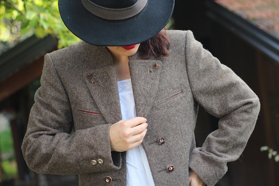 Vintage Riku Trachten Men s Jacket Tyrolean Austrian Traditional Wool Blazer Bavarian Wool Hunting Oktoberfest Wool Embroidered Blazer Etsy Canada