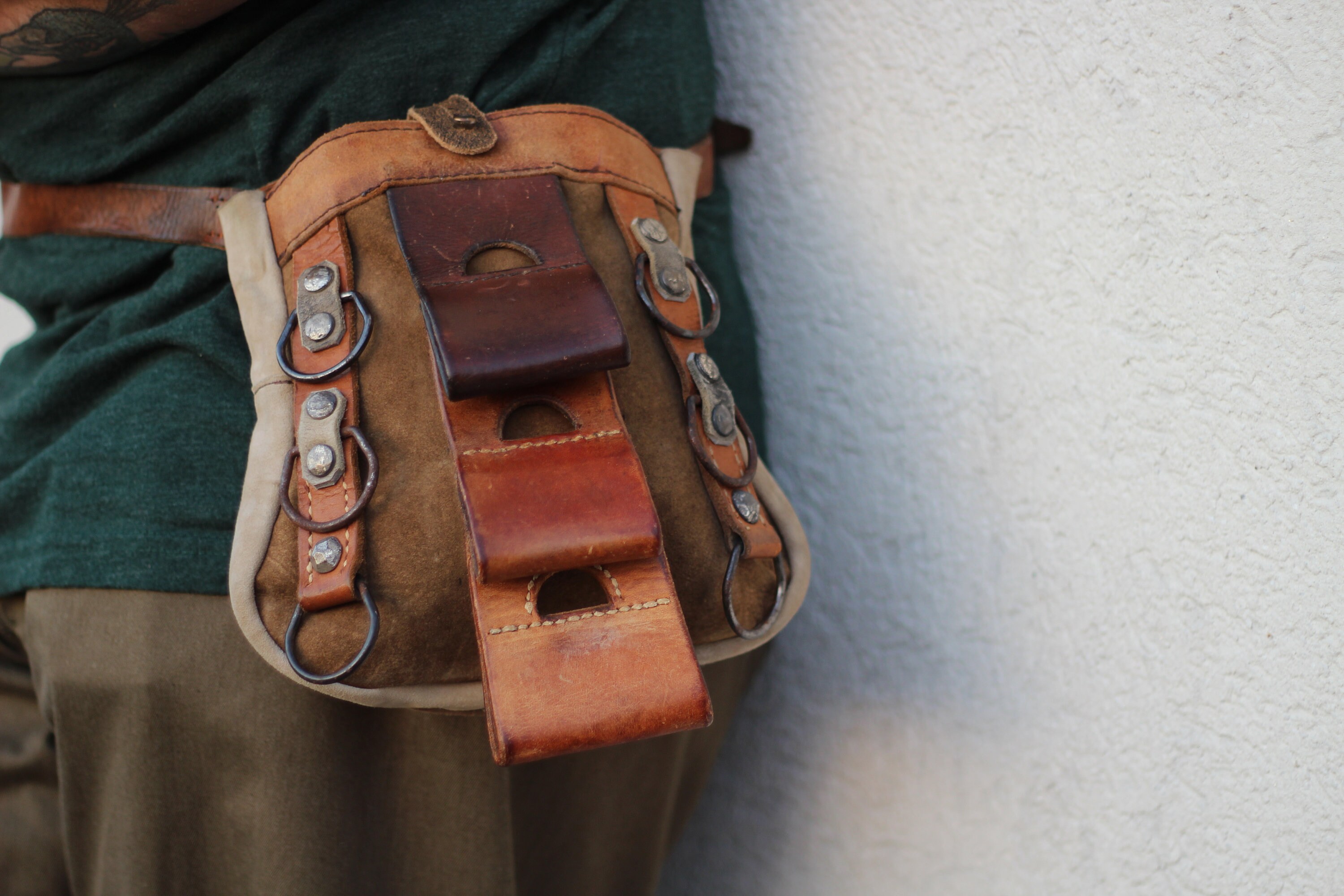 Vintage Handmade Leather Kilt Bag Hunting Waist Pouch Suede Etsy