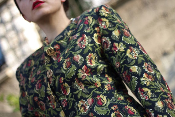 90s floral tapestry blazer Guy Laroche Boutique P… - image 2