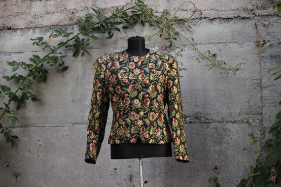 90s floral tapestry blazer Guy Laroche Boutique P… - image 8