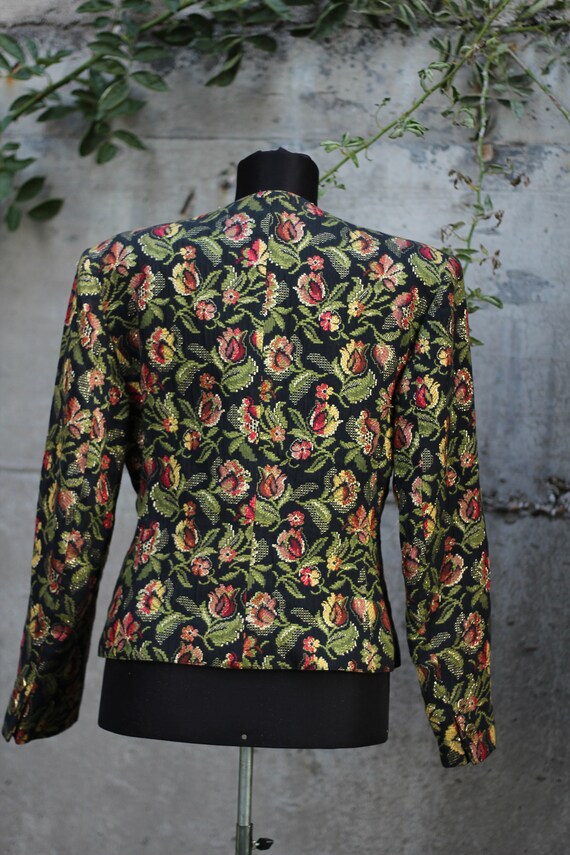 90s floral tapestry blazer Guy Laroche Boutique P… - image 7