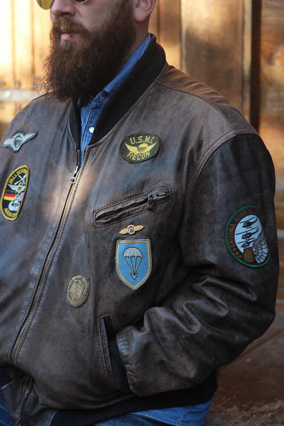 Motorcycle Jacket Airborne Leather Jacket WW2 Airborne Call Of