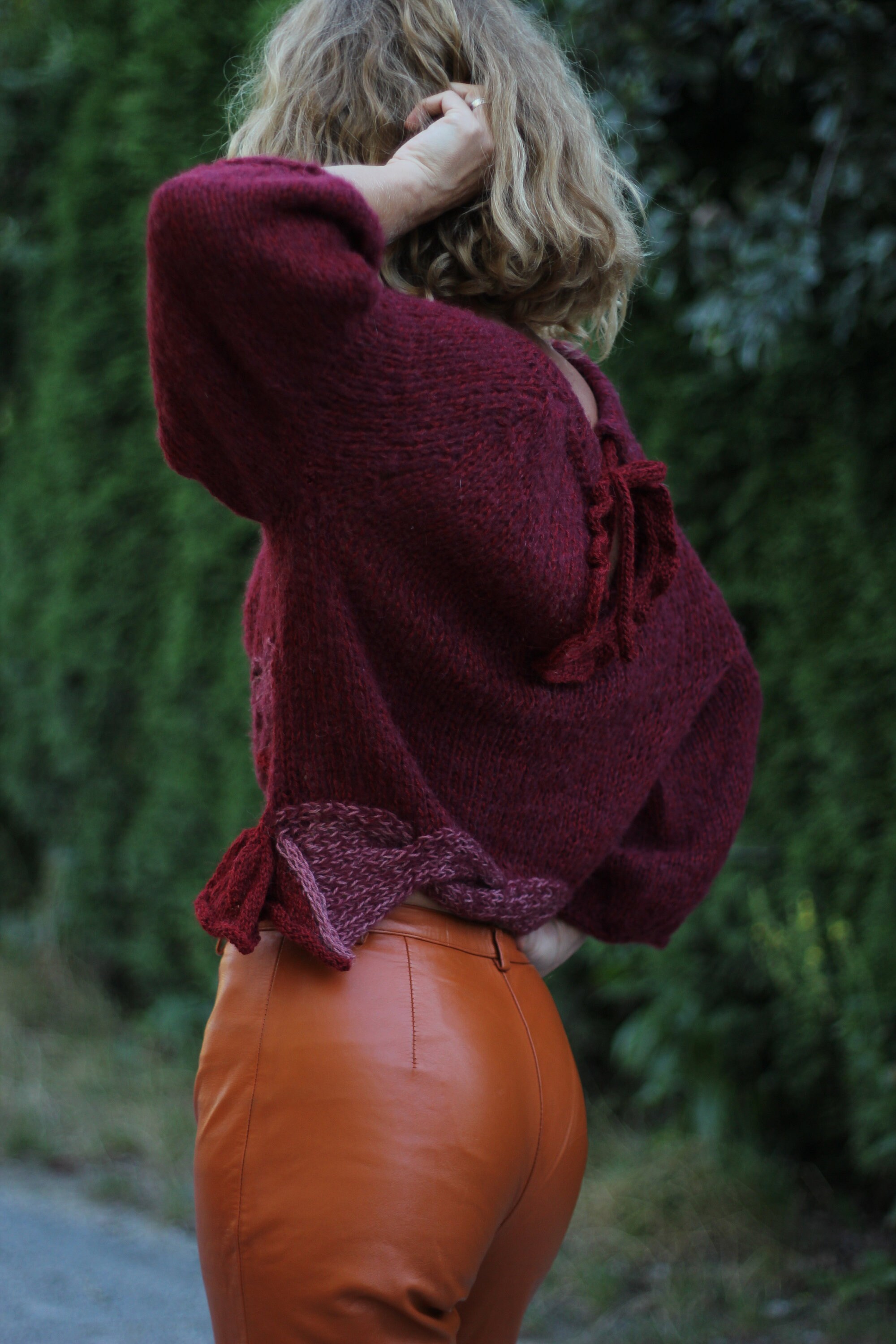 70 Bell Bottom Leather Pants Fully Lined High Rise Burnt Etsy