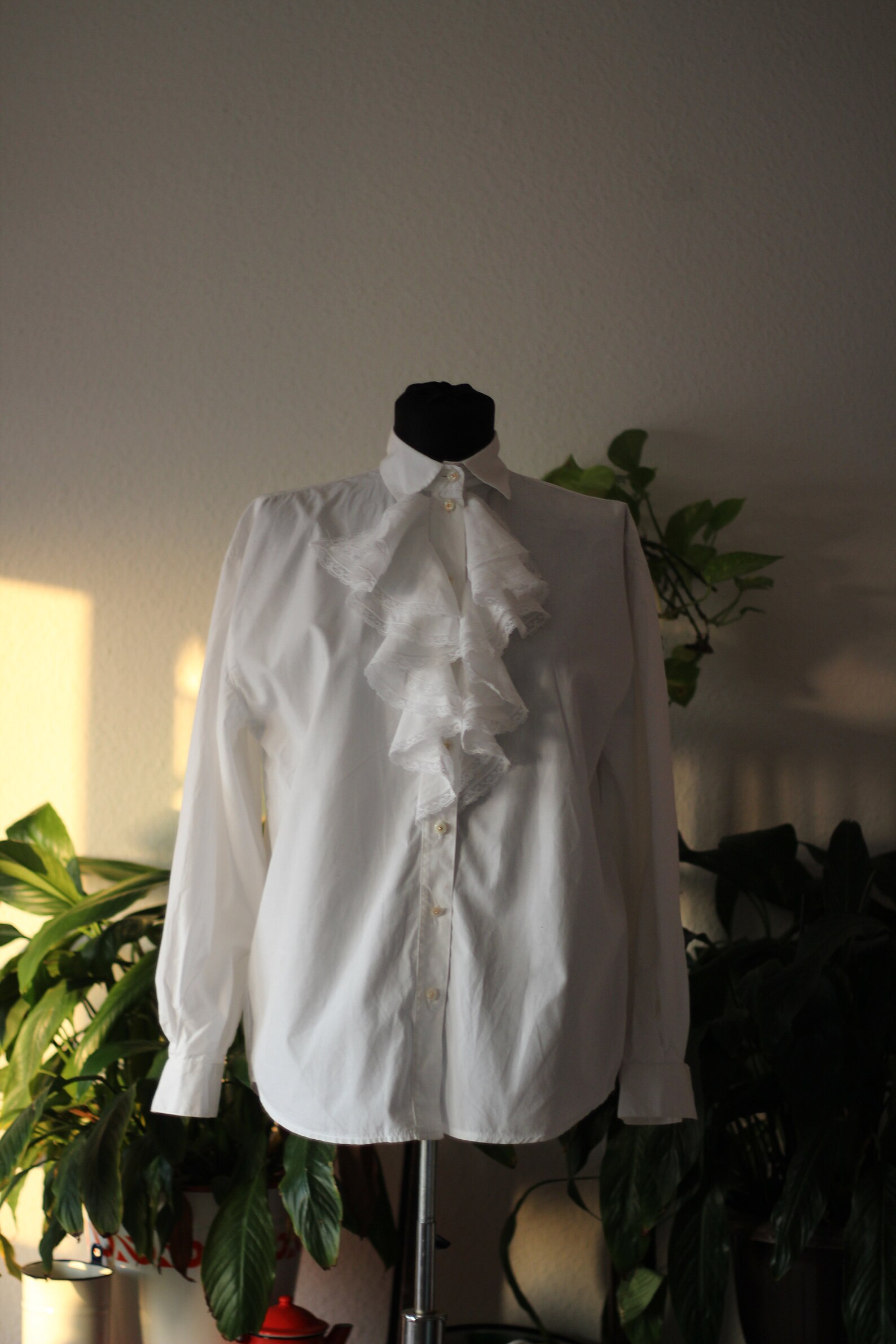Jabot collar button up blouse Vintage Baroque Steampunk Gothic Etsy