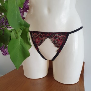 Open sexy lace panties, crochless panty, Free access lingerie, Sexy fetish underwear.