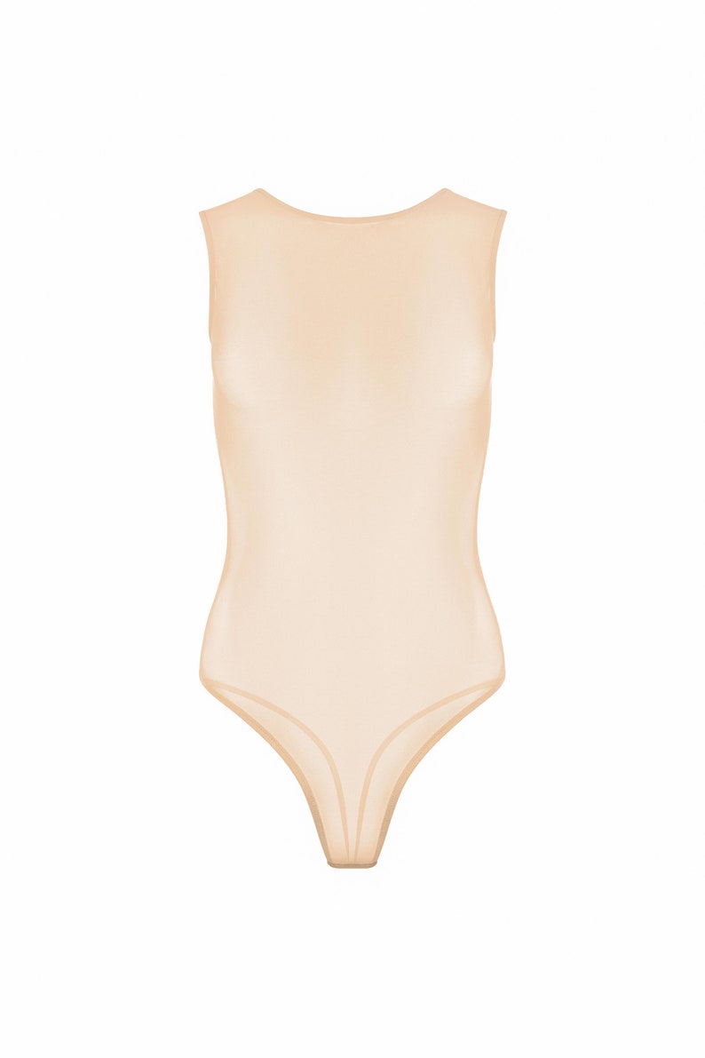See Through Bodysuit, Mesh Nude Bodysuit for Women, Sexy Sheer Bodysuit, Sale the Last Pieces
