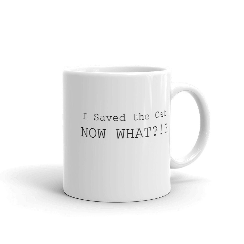Funny Screenwriter Mug Screen Writer Gift Idea I Saved the Cat Now What Writer Gifts Script