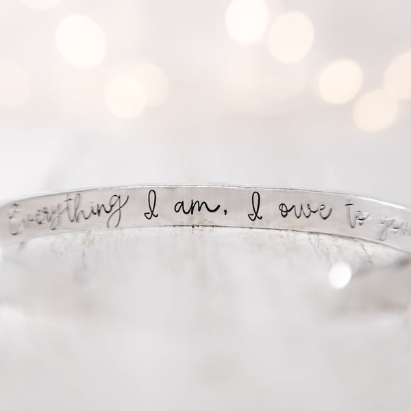 Everything I am, I owe to you - WF - Mother of the Groom Gift - From Bride - Wedding Gift - Mother of the Bride Gift Bracelet - Wedding Gift
