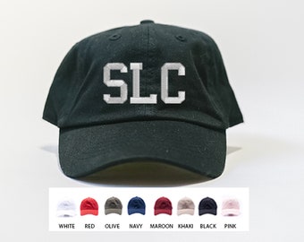 SLC Airport Code Hat / Salt Lake City Utah Cap / Gifts for Men / Gifts for Women /FREE SHIPPING