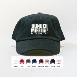 Dunder Mifflin Embroidered Hat, Personalized Hat, Gifts for Women, Custom Embroidered Dad Hat, The Office Hat, Gifts for Men, Free Shipping
